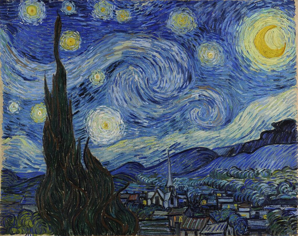 Imagem da obra de arte de Van Gogh - A noite estrelada